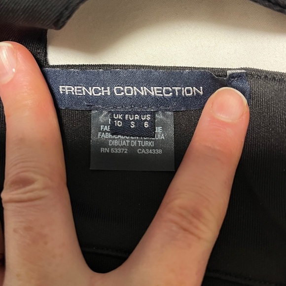 French Connection Black Simisola Cocktail Dress Bodycon Low Back LBD  | SZ 6 - Picture 8 of 9